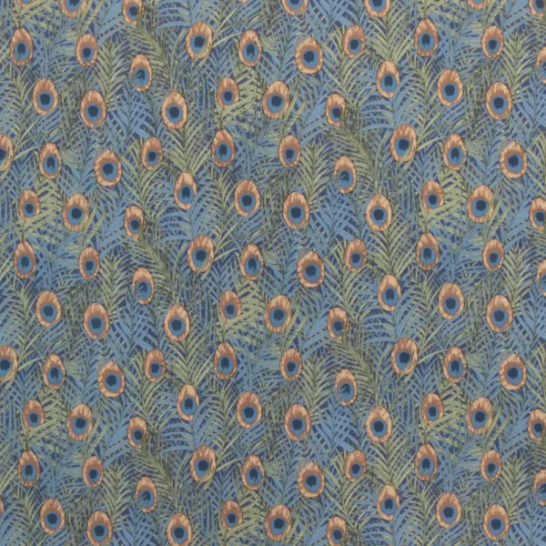 Pima Cotton Lawn Peacock Plumage, Aqua