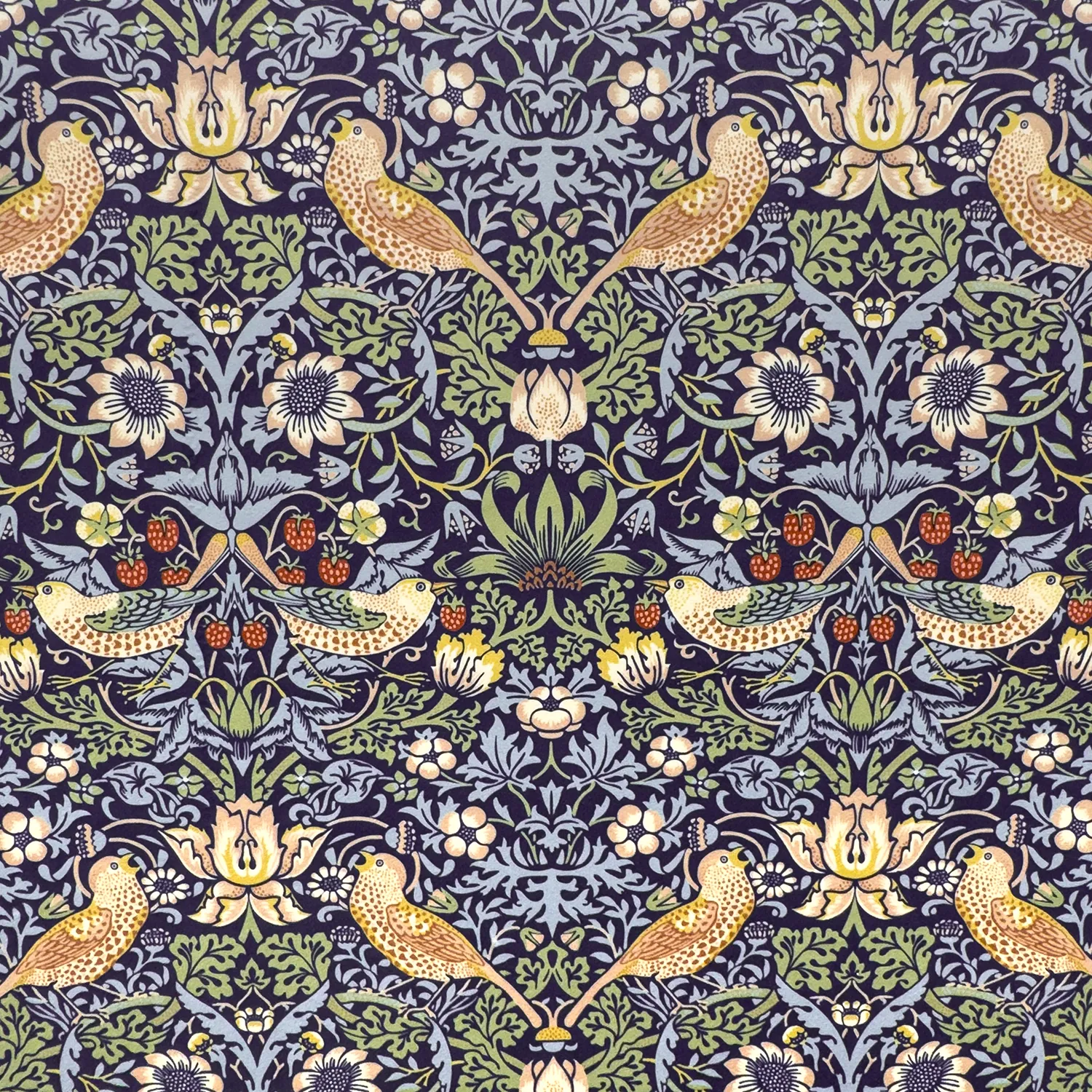 Strawberry Thief Velvet Navy